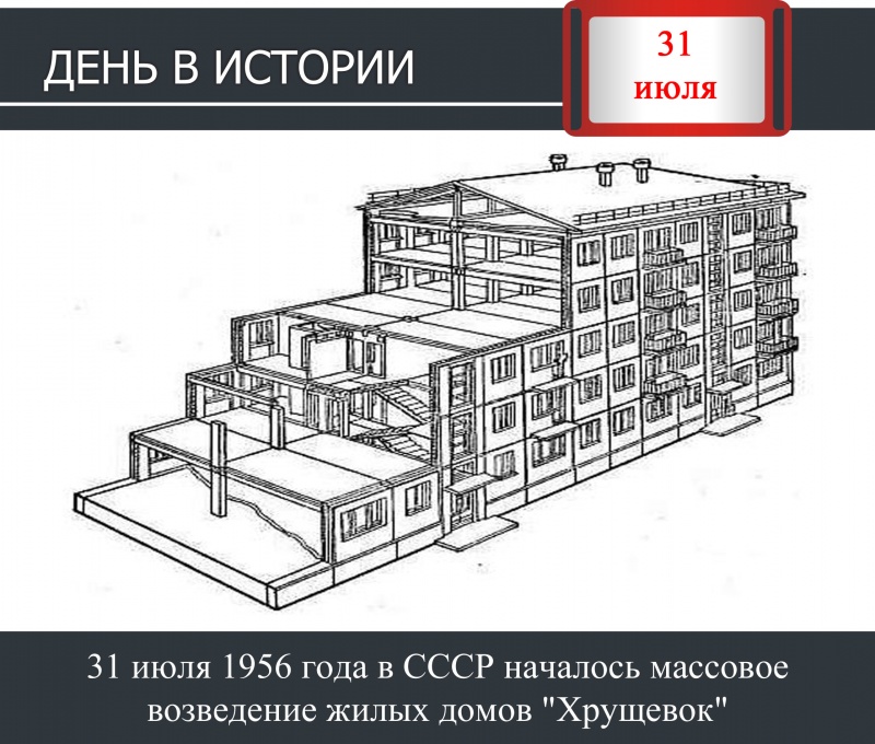 День в истории. 31 июля 1956 года в СССР началось массовое возведение жилых домов "Хрущевок"